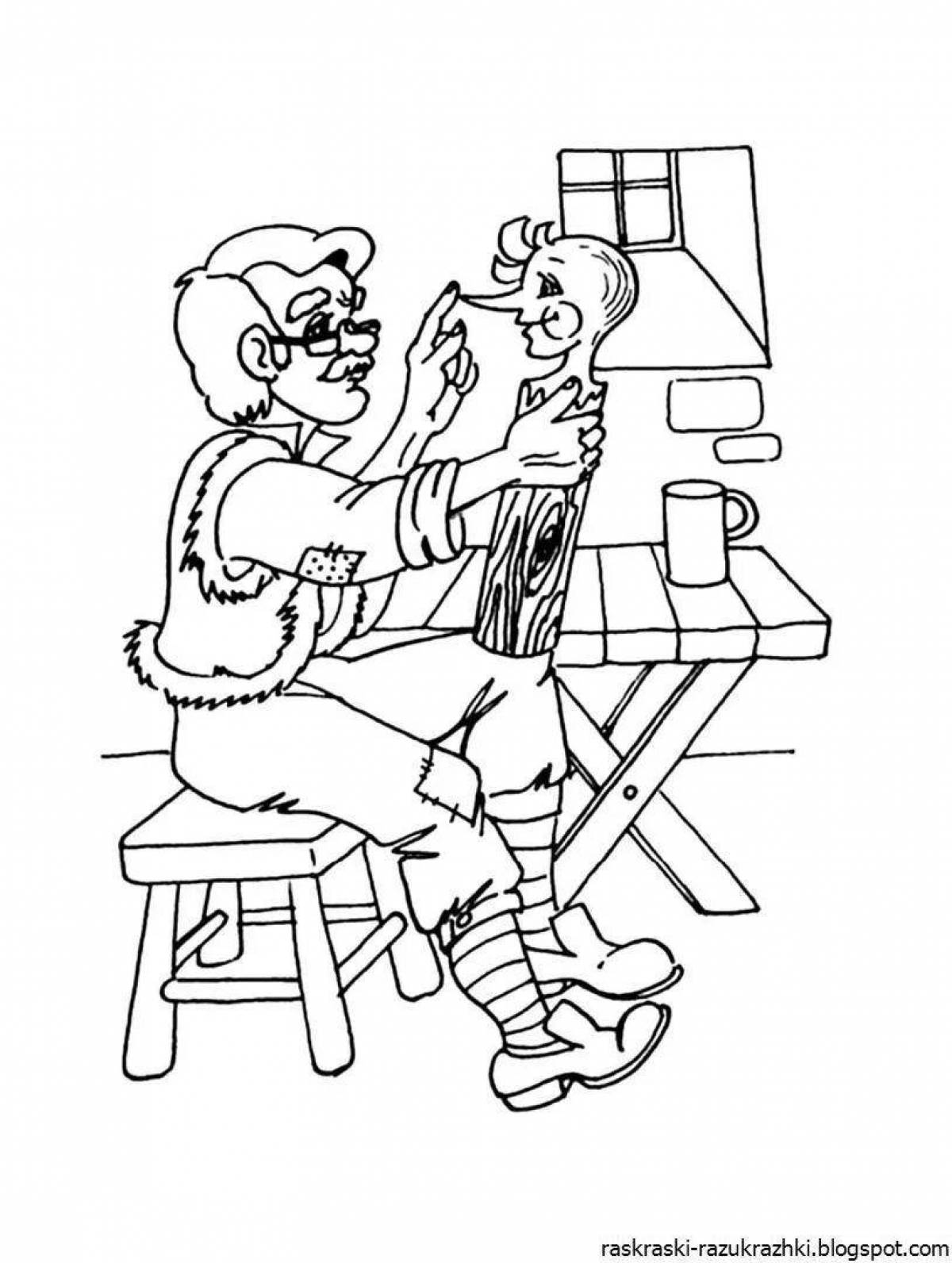 Coloring page dazzling pinocchio