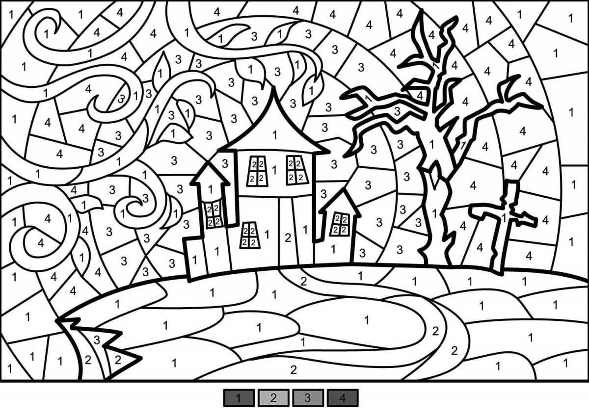Fun coloring by numbers winter for kids