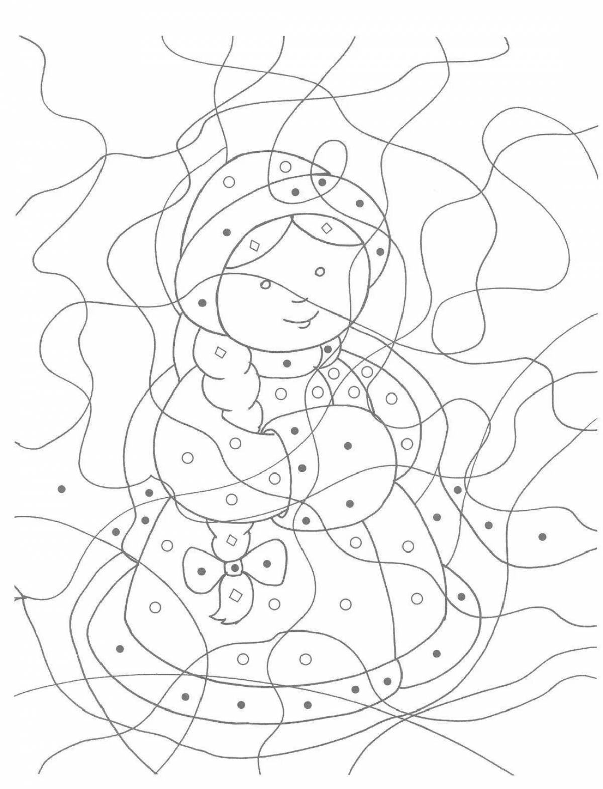 Luminous winter coloring by numbers for kids
