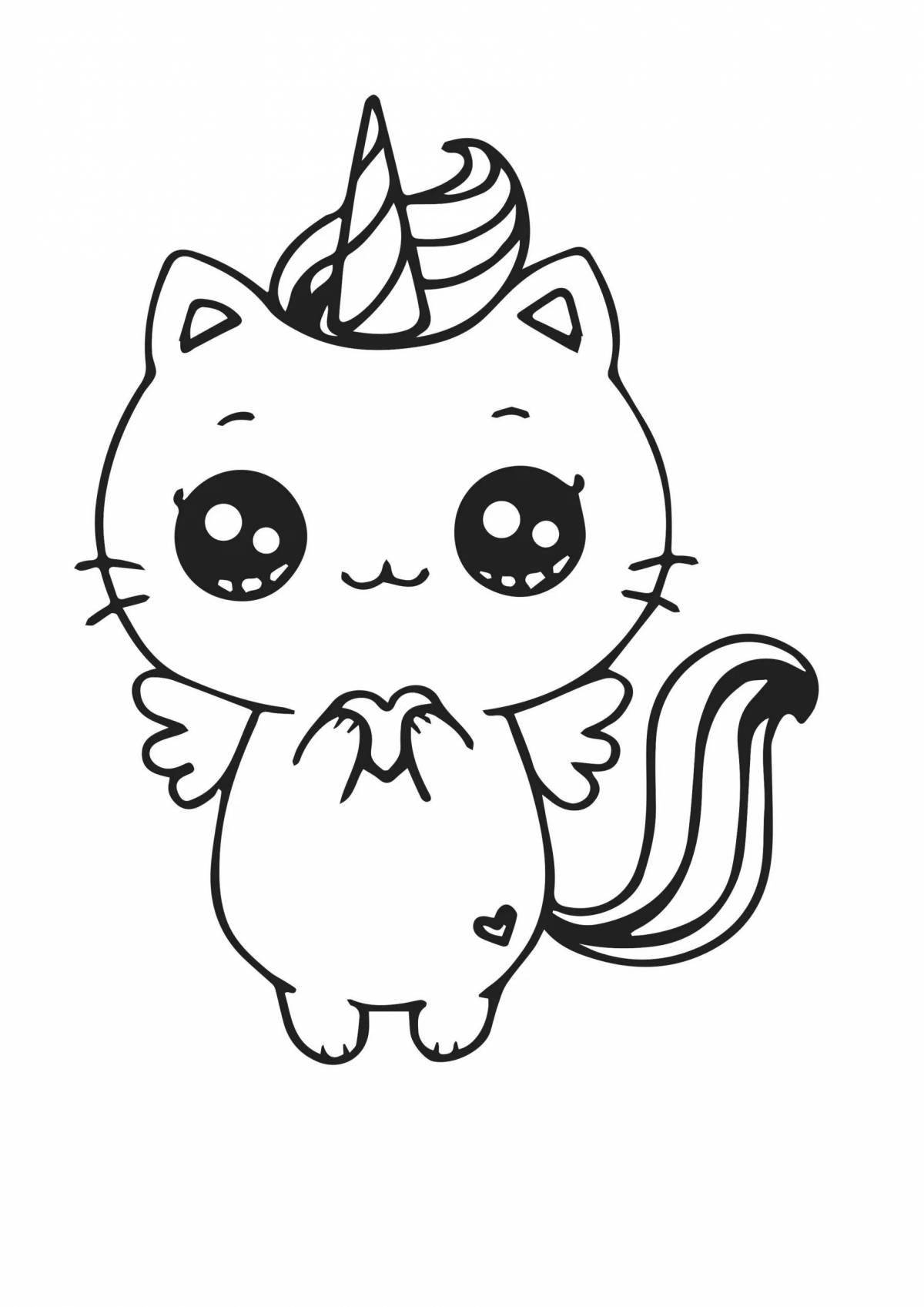 Naughty cute cat coloring pages for kids