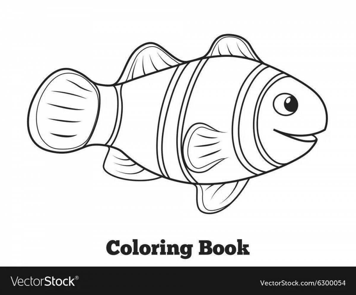 Очаровательная рыба-клоун раскраска для детей