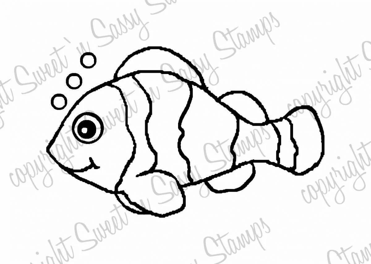 Cute clown fish coloring pages for kids