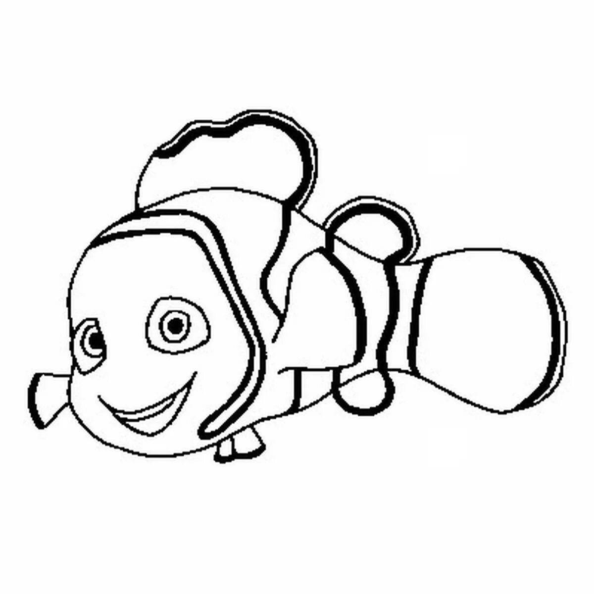 Crazy color clownfish coloring pages for kids