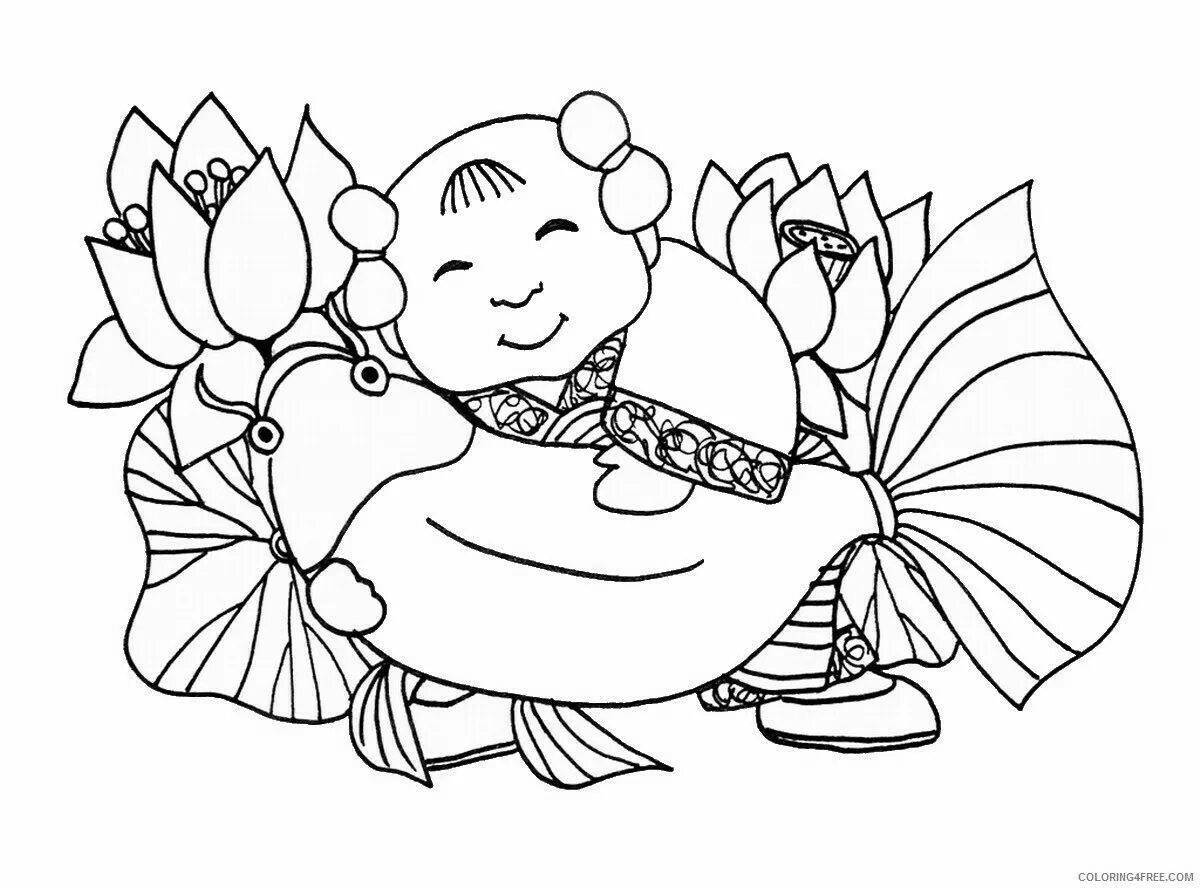 Adorable Chinese New Year coloring book for kids