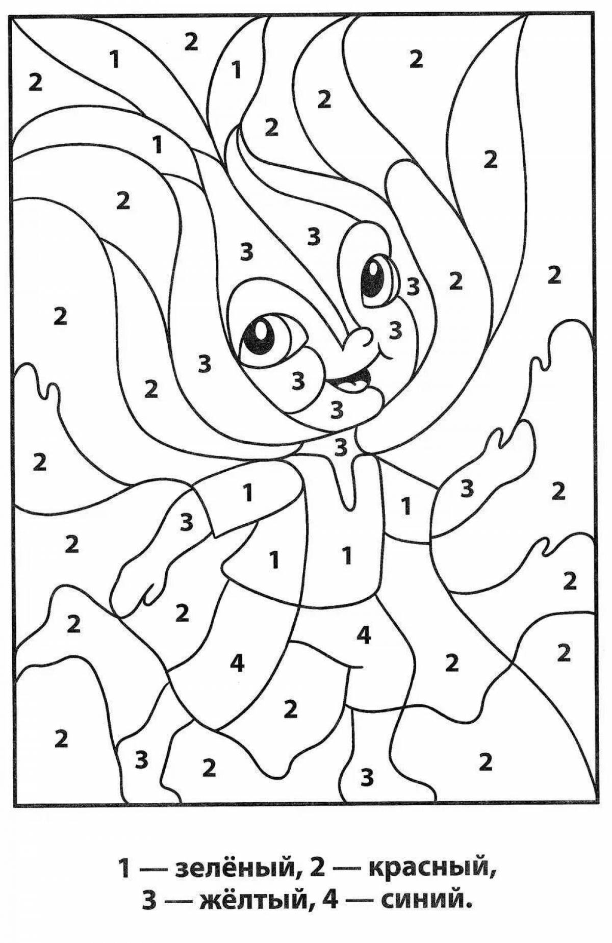 Coloring bright numbers for children