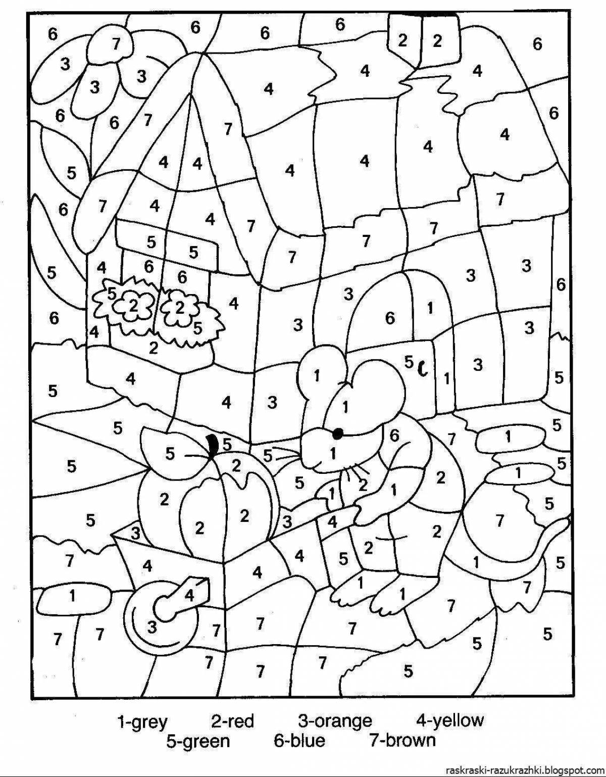 Fun numbers coloring pages for kids