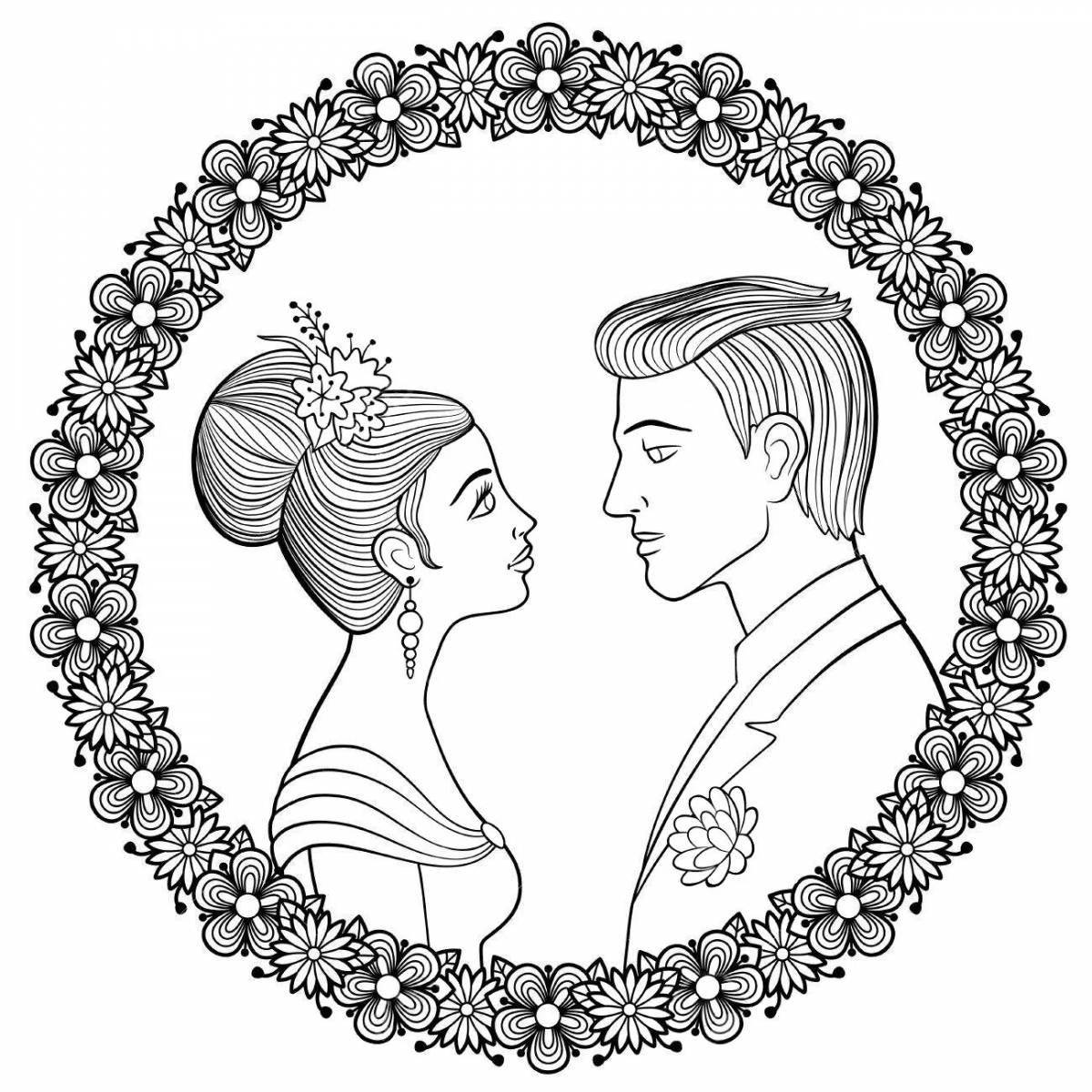 Great coloring of the bride and groom