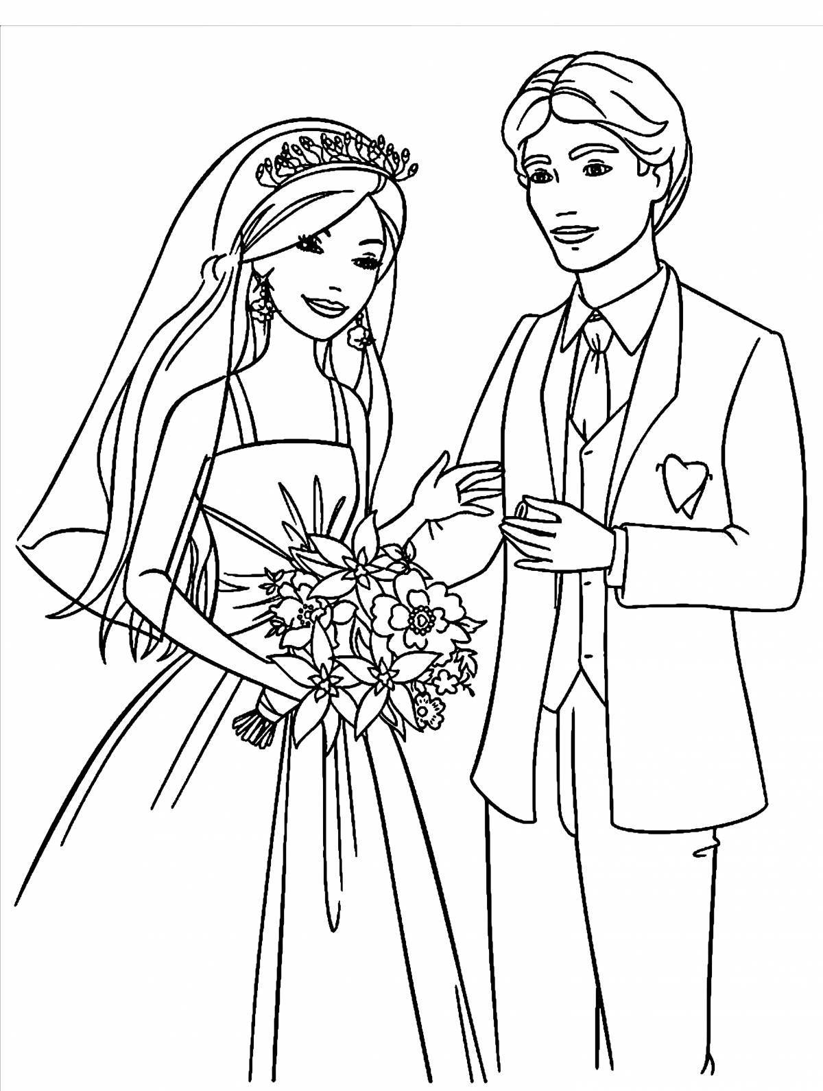 Раскраска блаженная невеста и жених