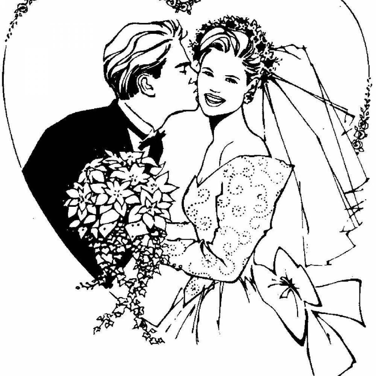 Coloring page wild bride and groom