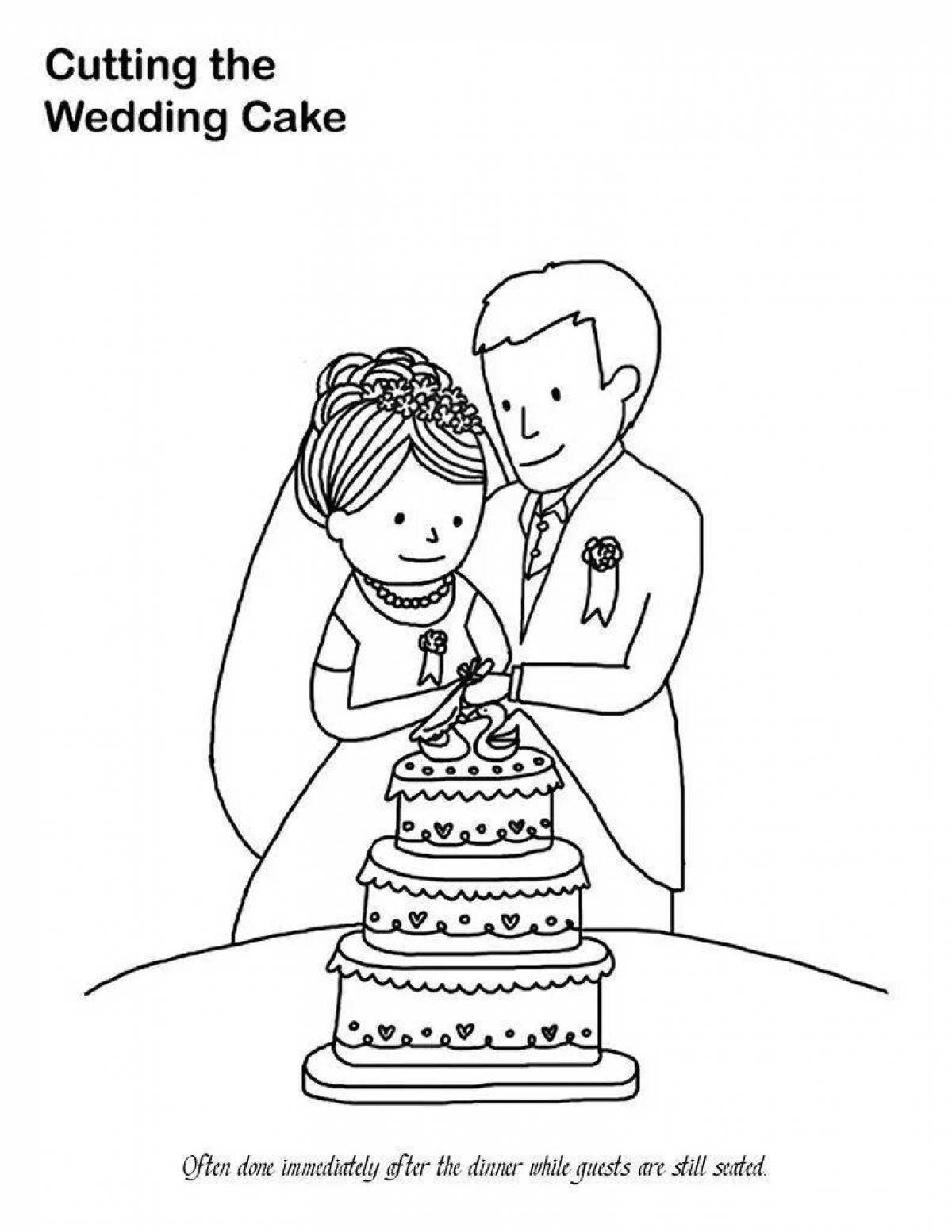Beautiful bride and groom coloring page