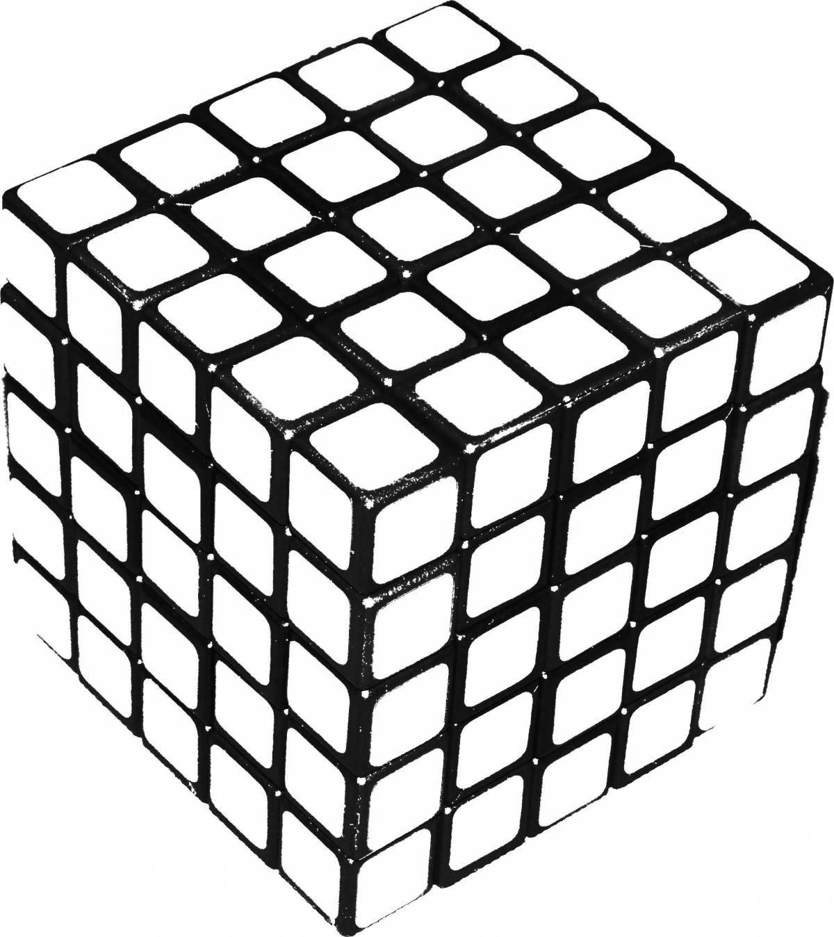 Веселая раскраска кубик рубика для детей