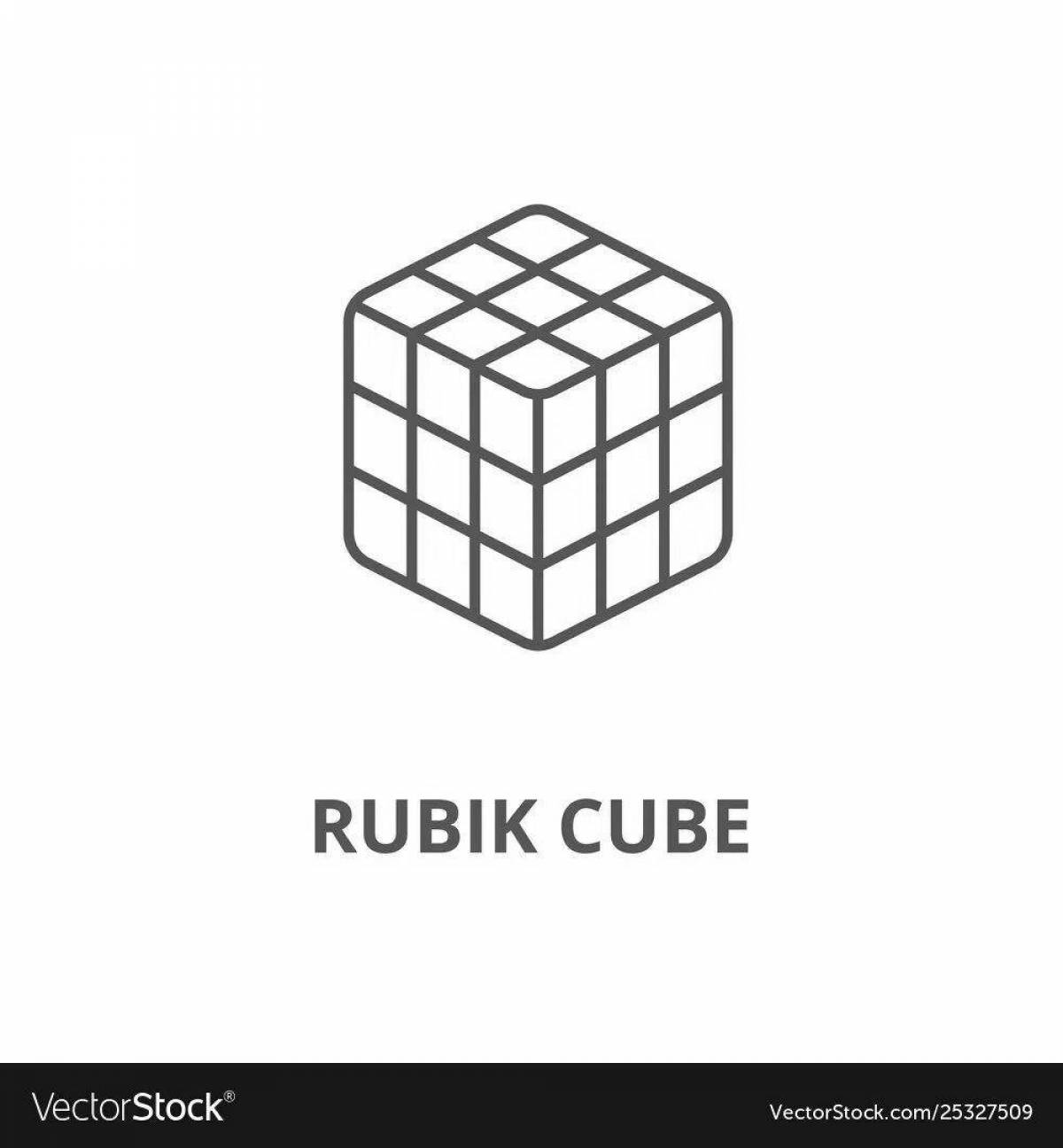 Joyful rubik's cube coloring for kids