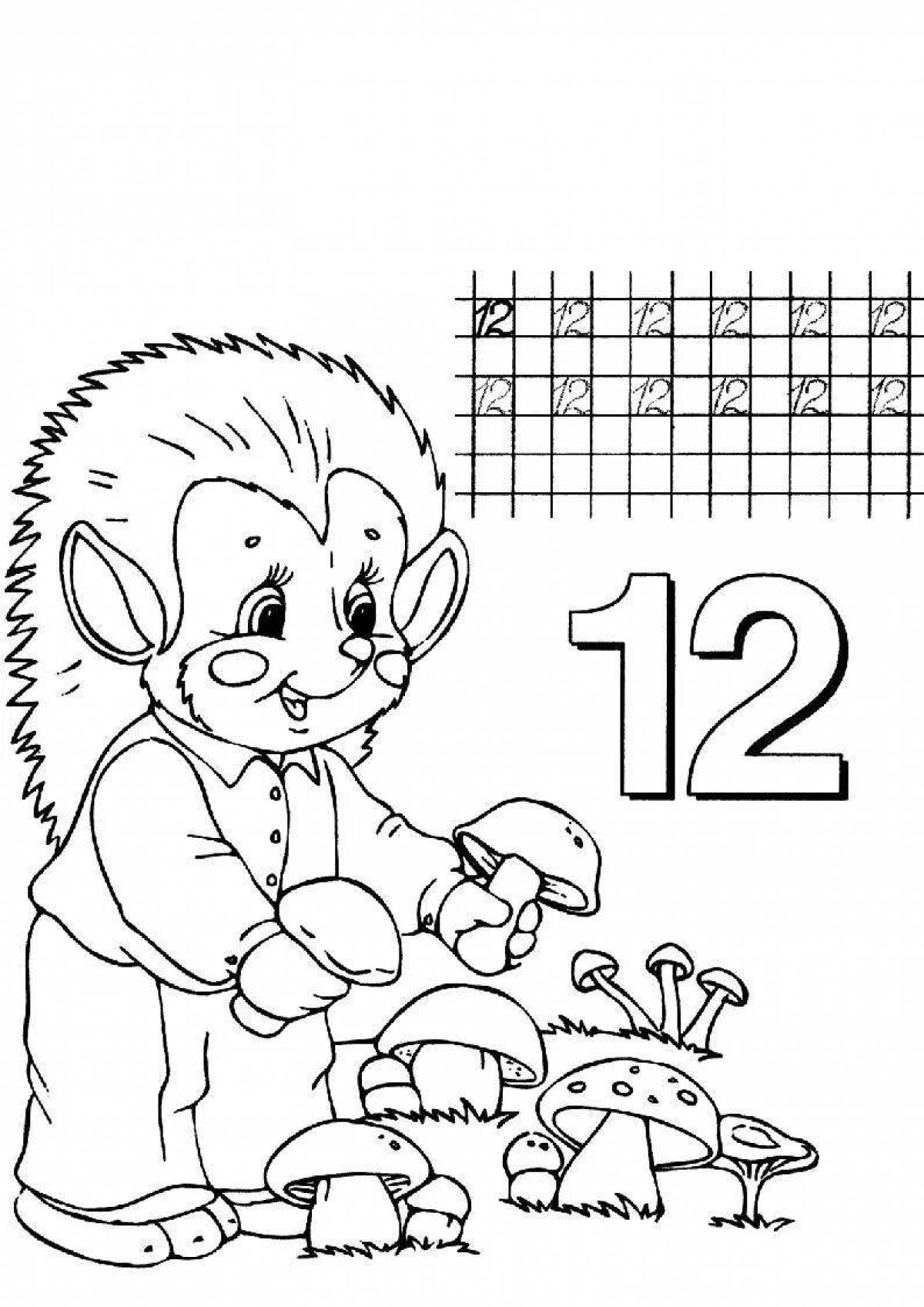 Creative letter and number coloring page for kids