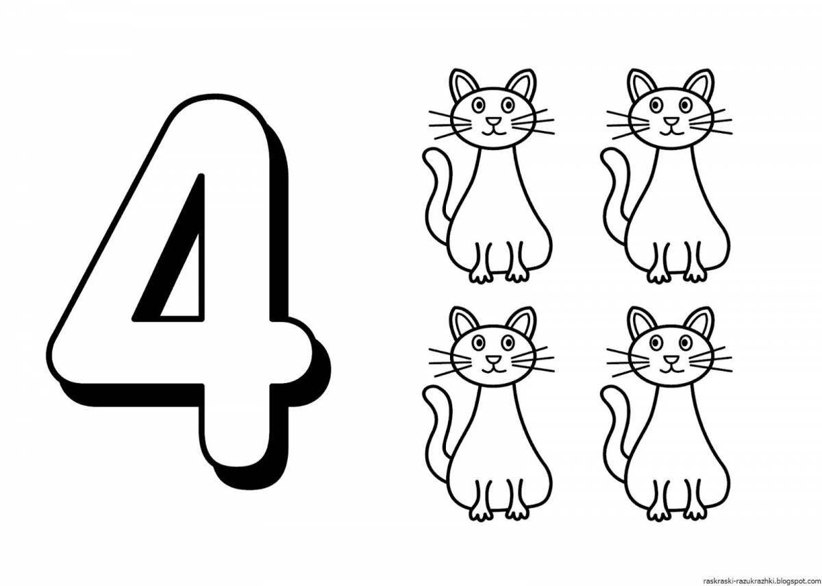 Coloring book with letters and numbers for children