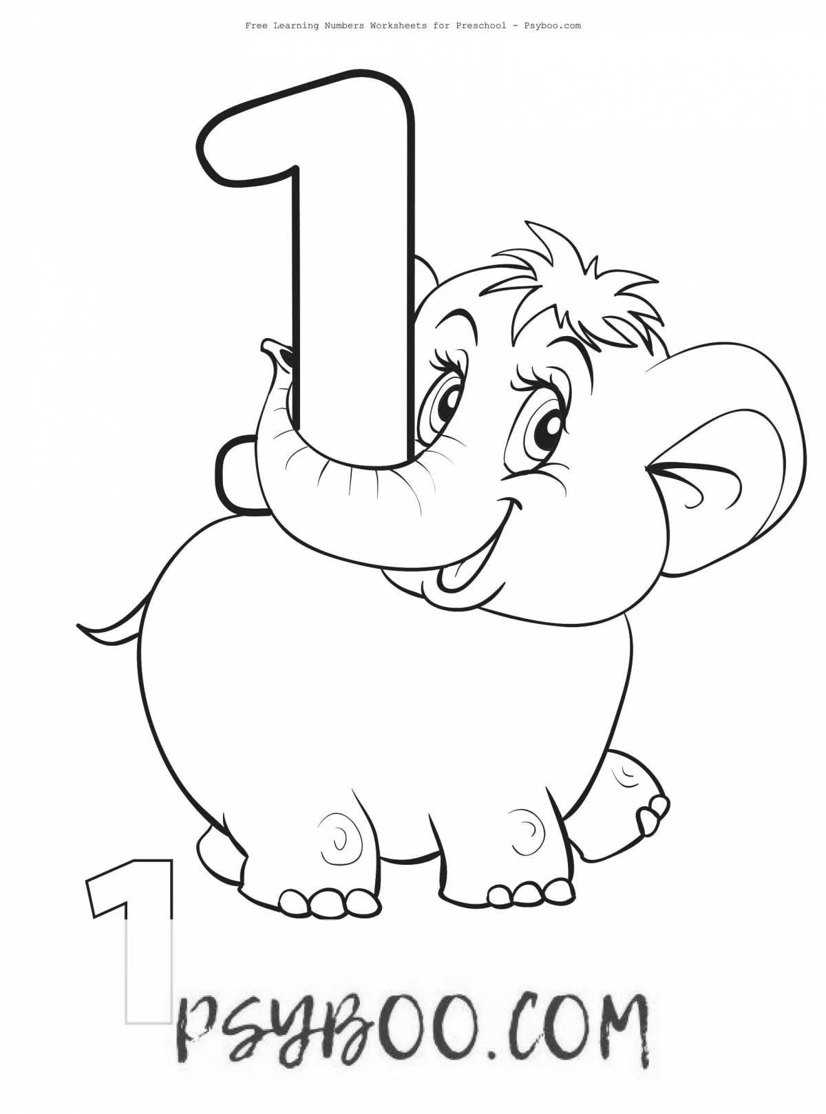 Creative coloring book with combinations of letters and numbers for children