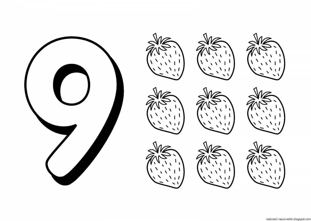 Funny number and letter combination coloring page for kids