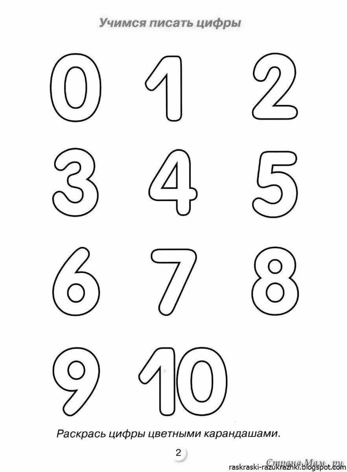 Привлекательная страница раскраски комбинации цифр и букв для детей