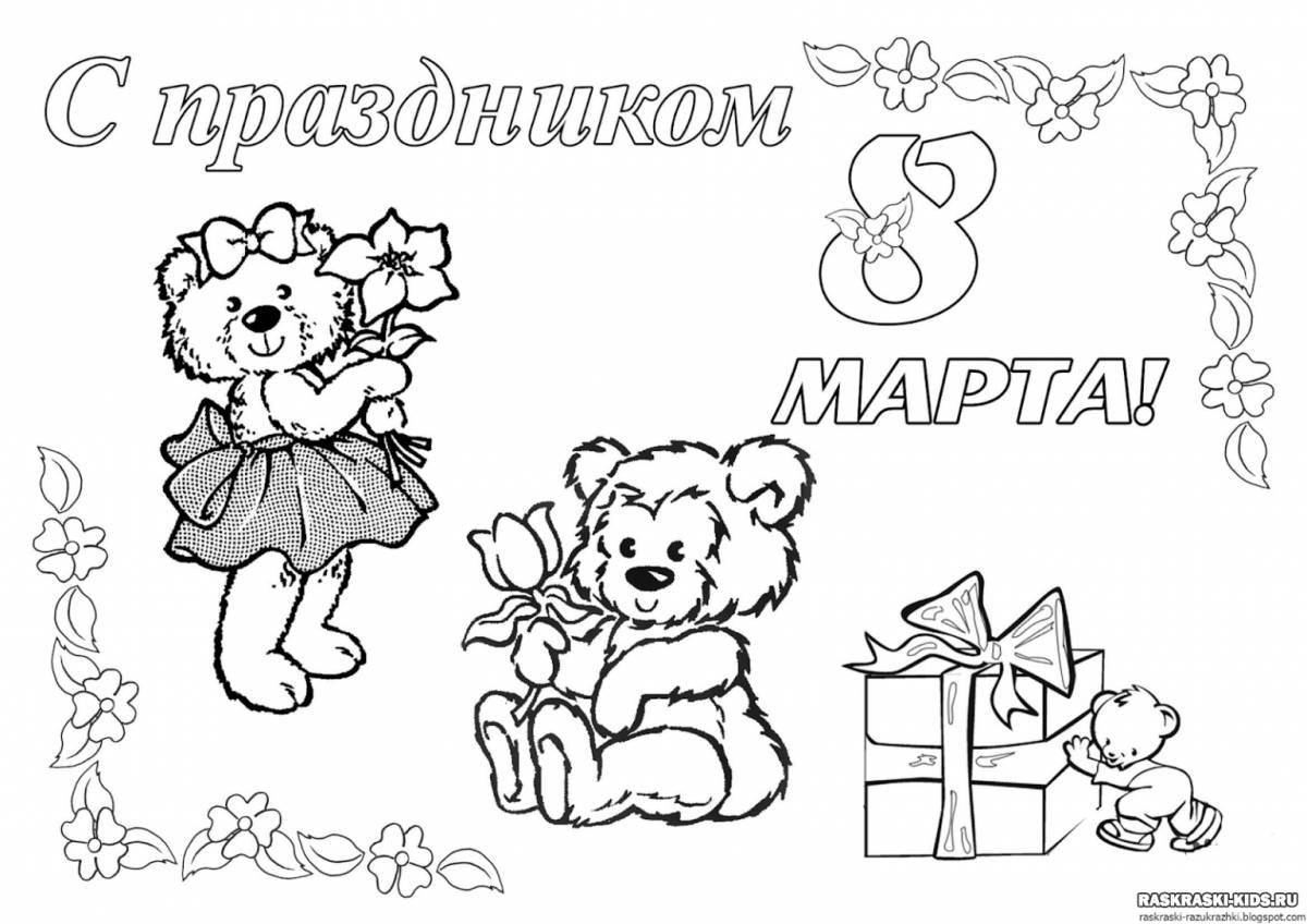 Charming March 8 coloring for girls