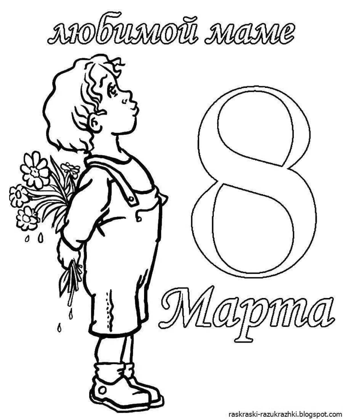 Cute March 8 coloring for girls