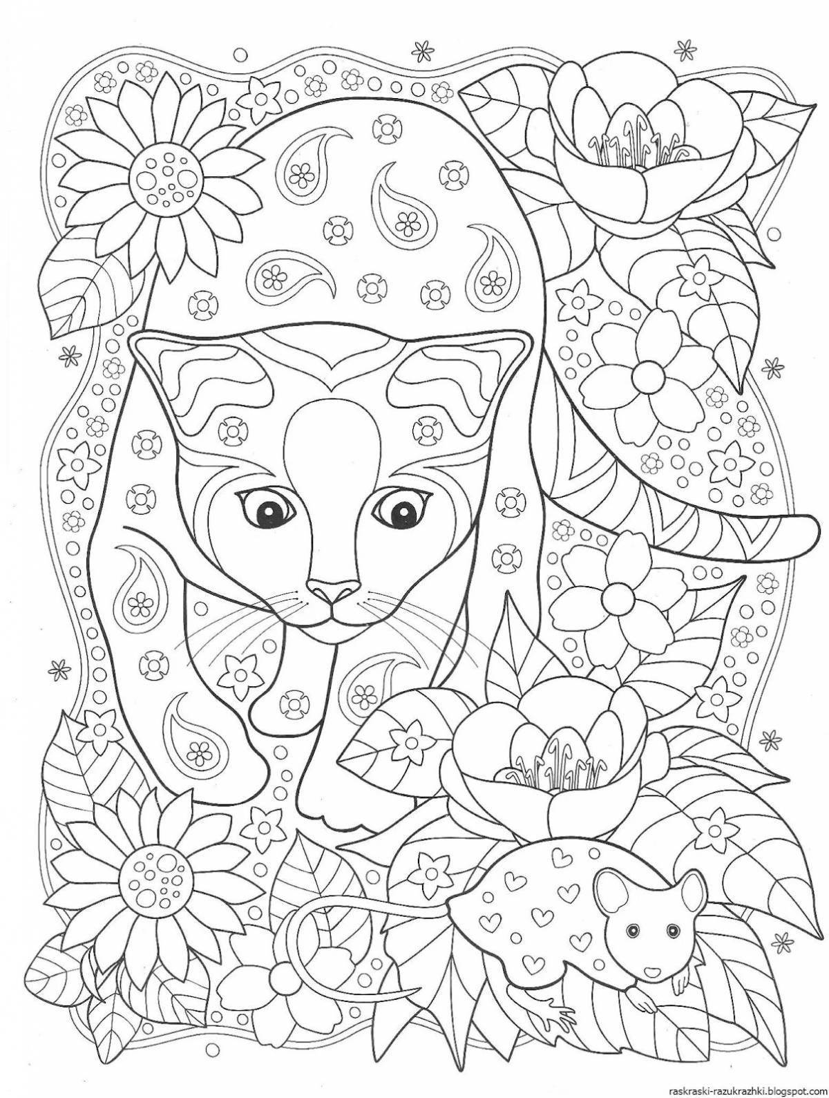 Inviting anti-stress coloring book for girls 8 years old
