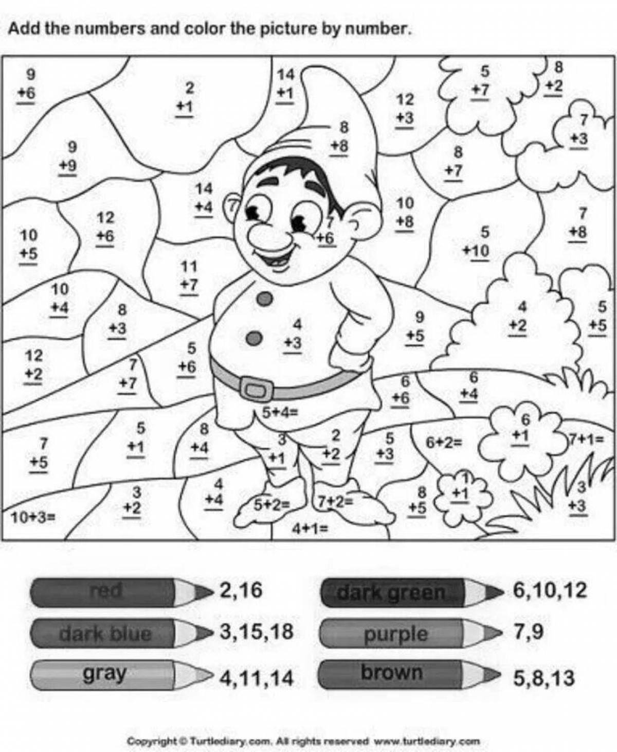 Fun math coloring book for preschoolers