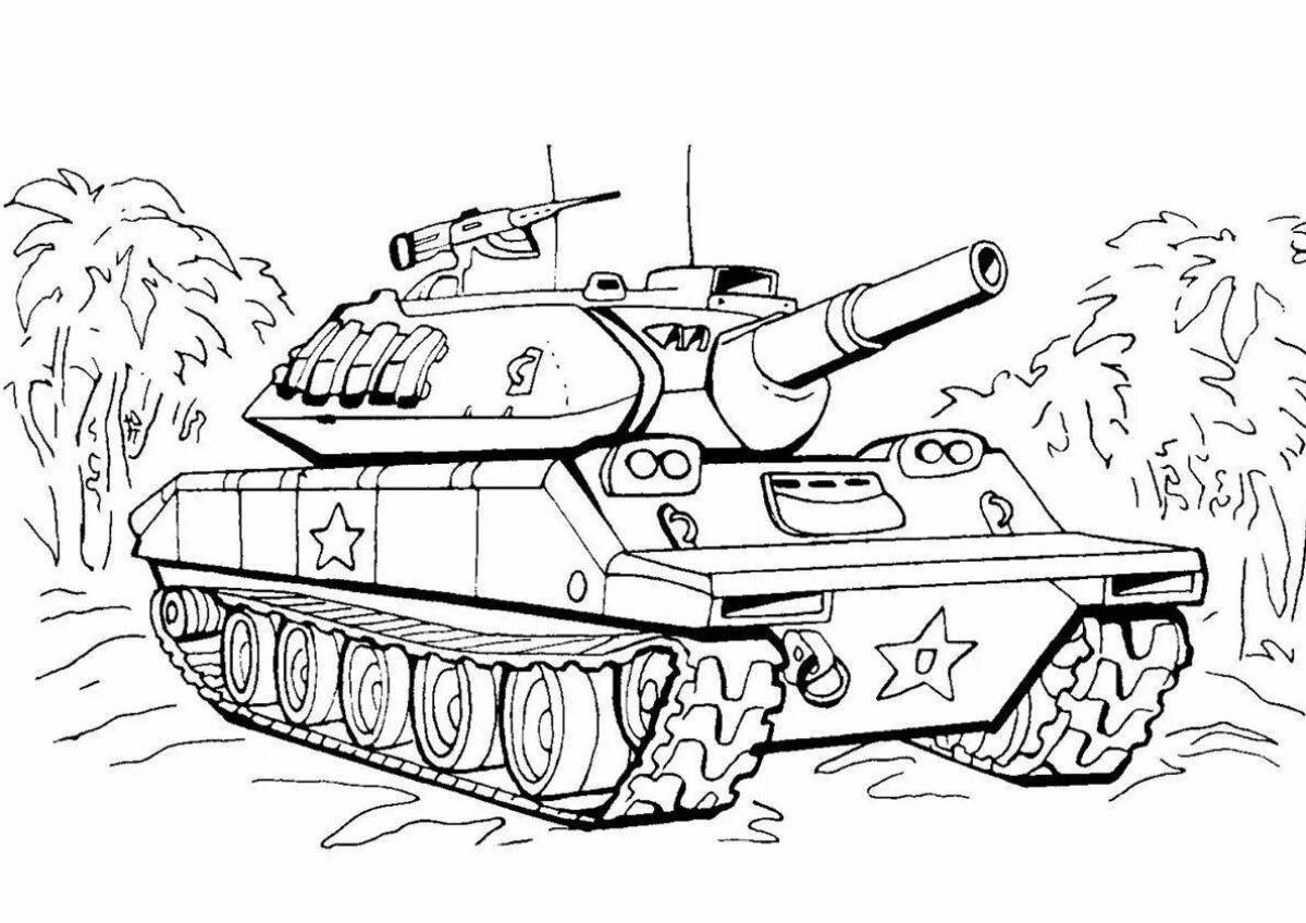 Great coloring pages of military tanks for boys