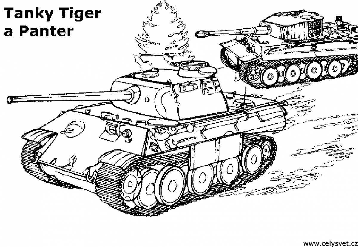 Amazing coloring pages of military tanks for boys