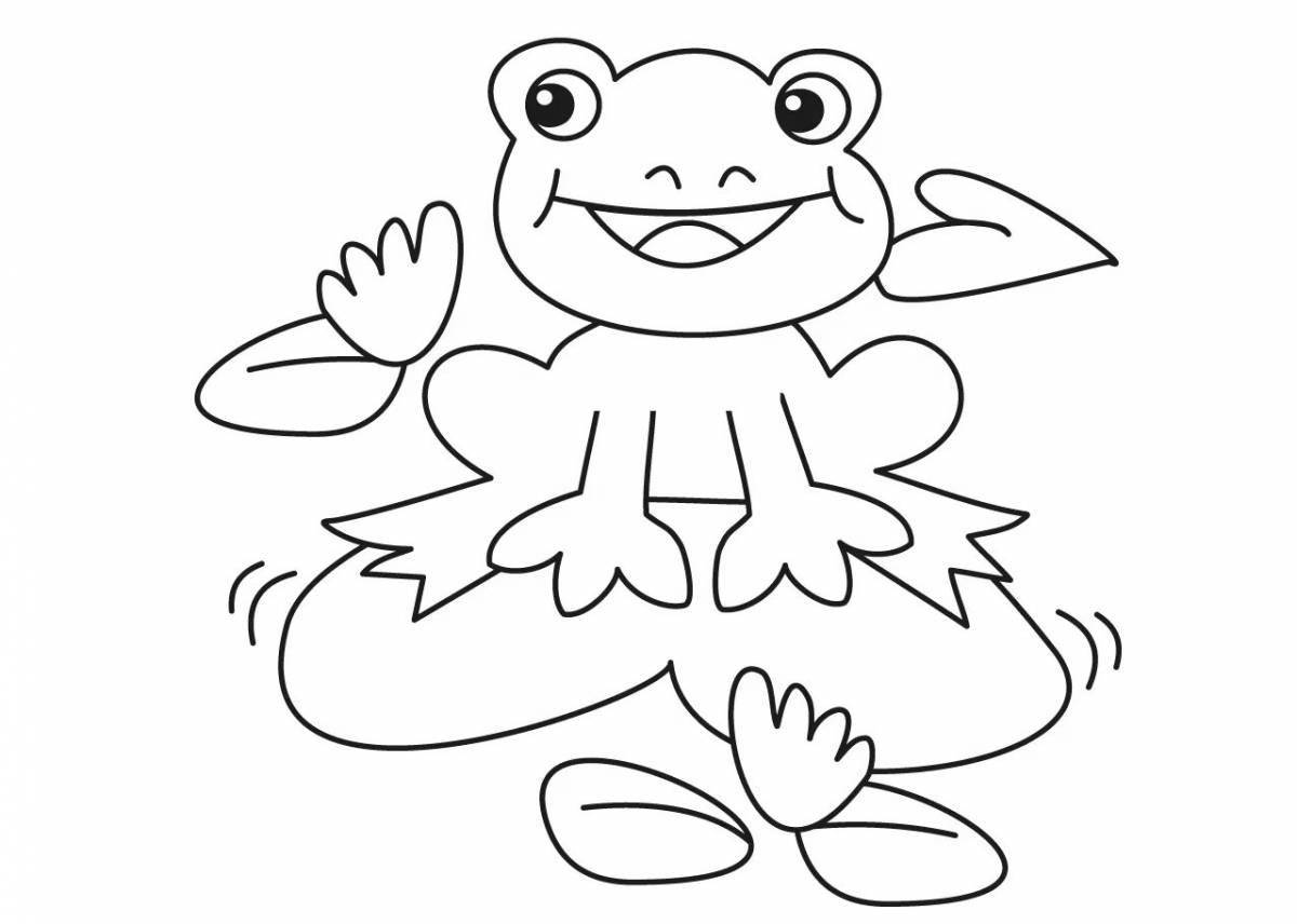 Восхитительная лягушка-путешественник-раскраска для детей