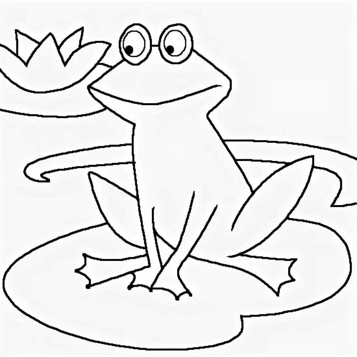 Раскраска «милый лягушонок-путешественник» для детей