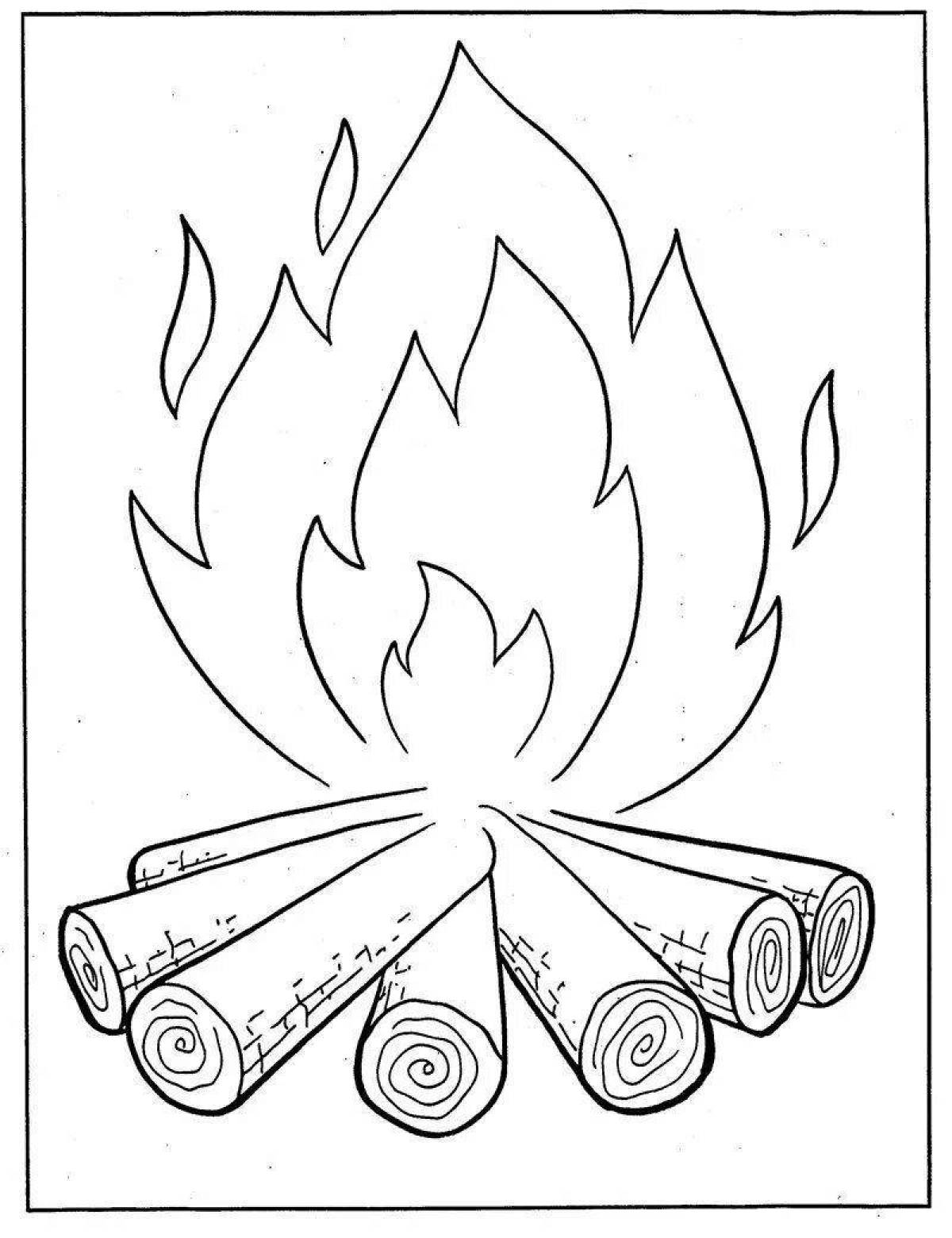 Fun coloring book of fire for 3-4 year olds