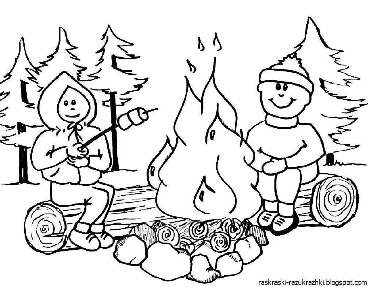 Fun coloring book fire for 3-4 year olds