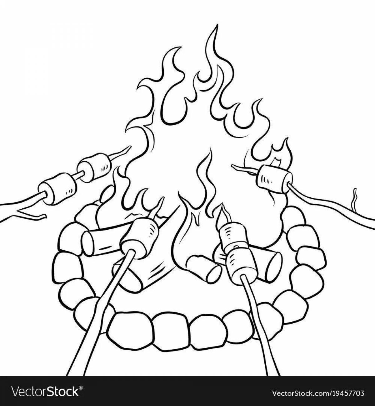 Fancy fire coloring book for 3-4 year olds