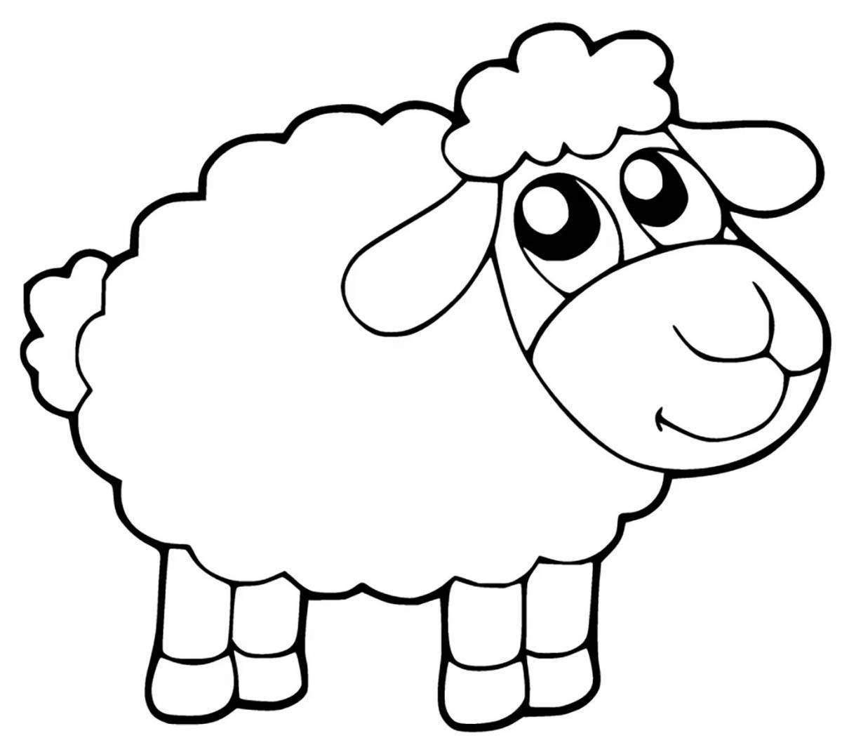 Playful lamb coloring book for 3-4 year olds