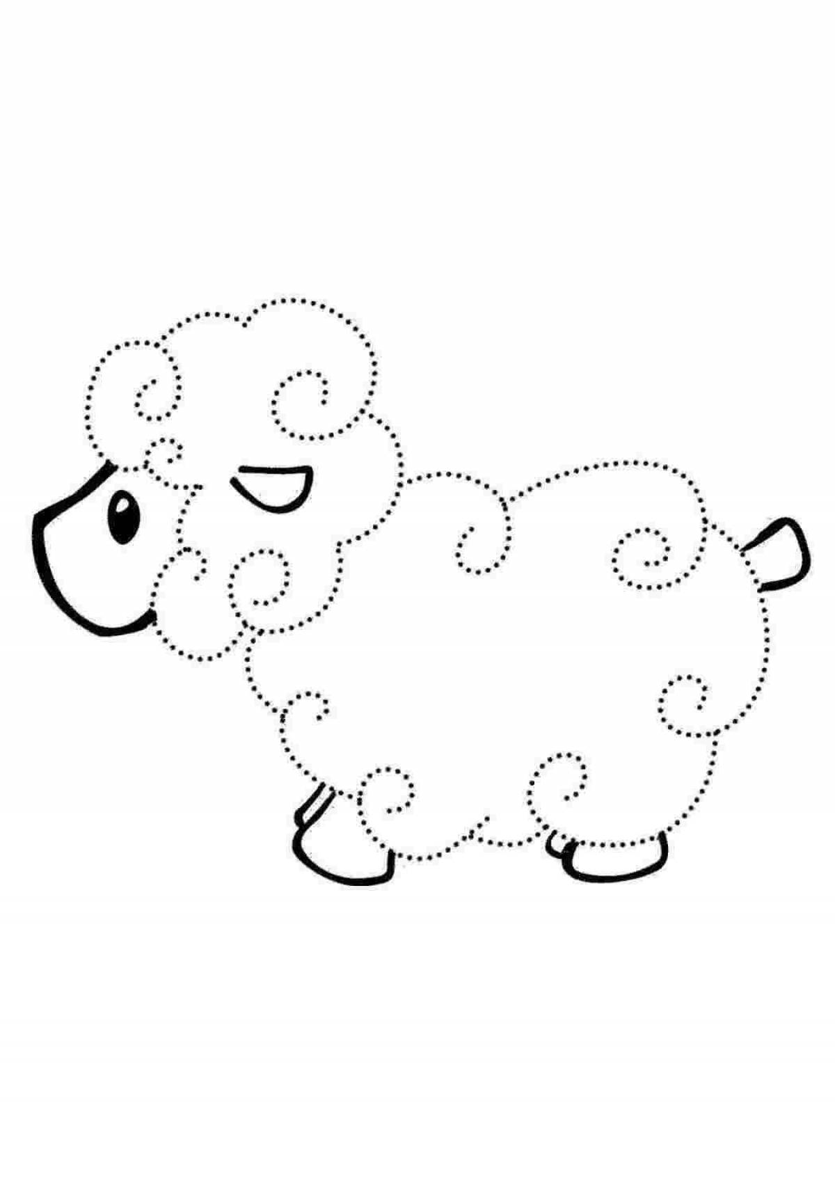 Sweet lamb coloring book for 3-4 year olds