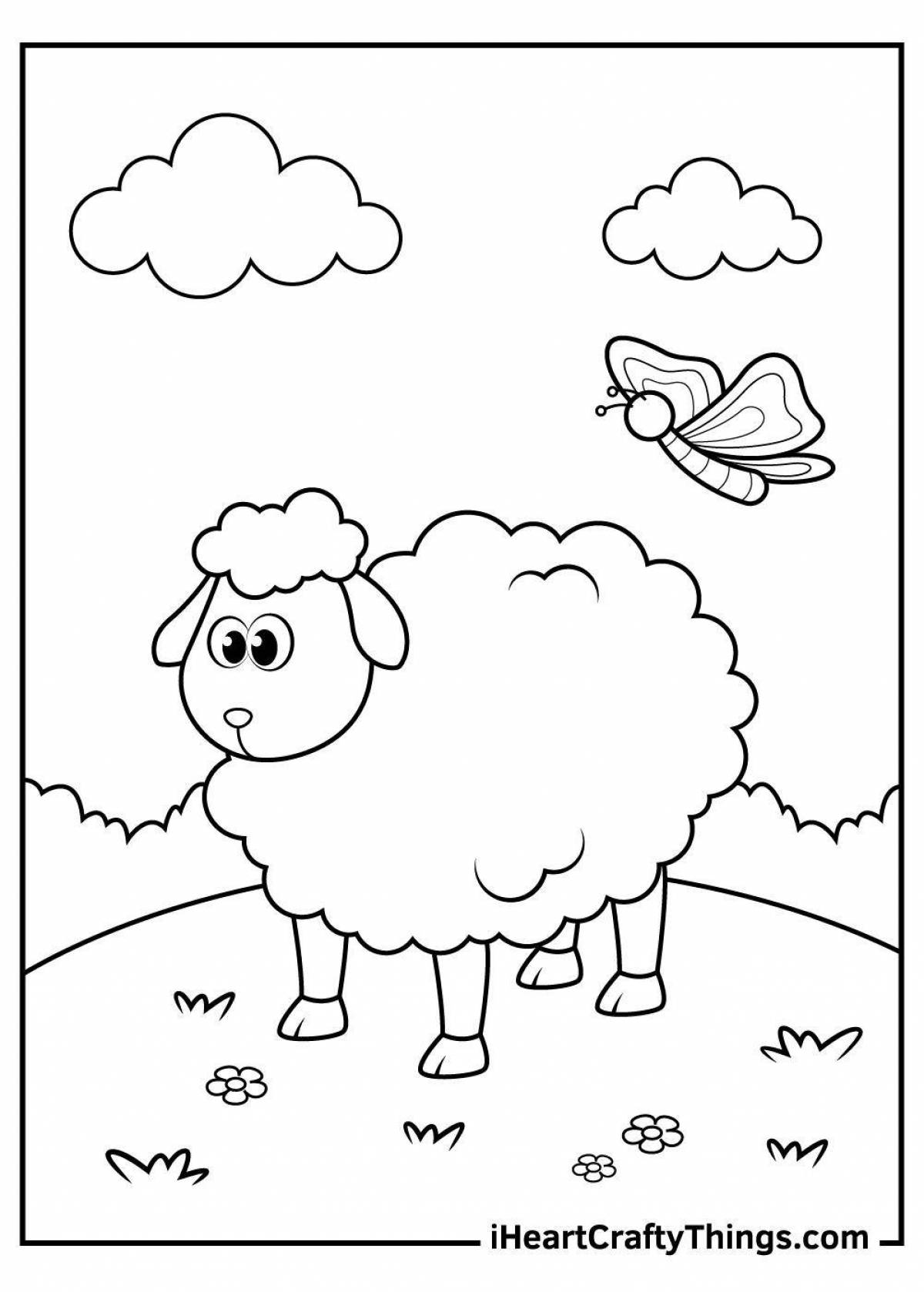 Animated lamb coloring book for 3-4 year olds
