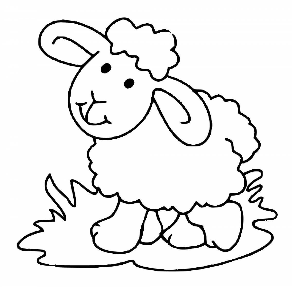 Ослепительная раскраска овечка для детей 3-4 лет
