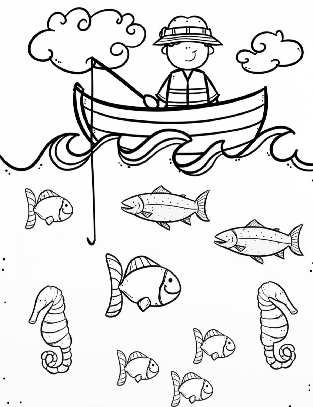 Glorious sea coloring book for children 6-7 years old