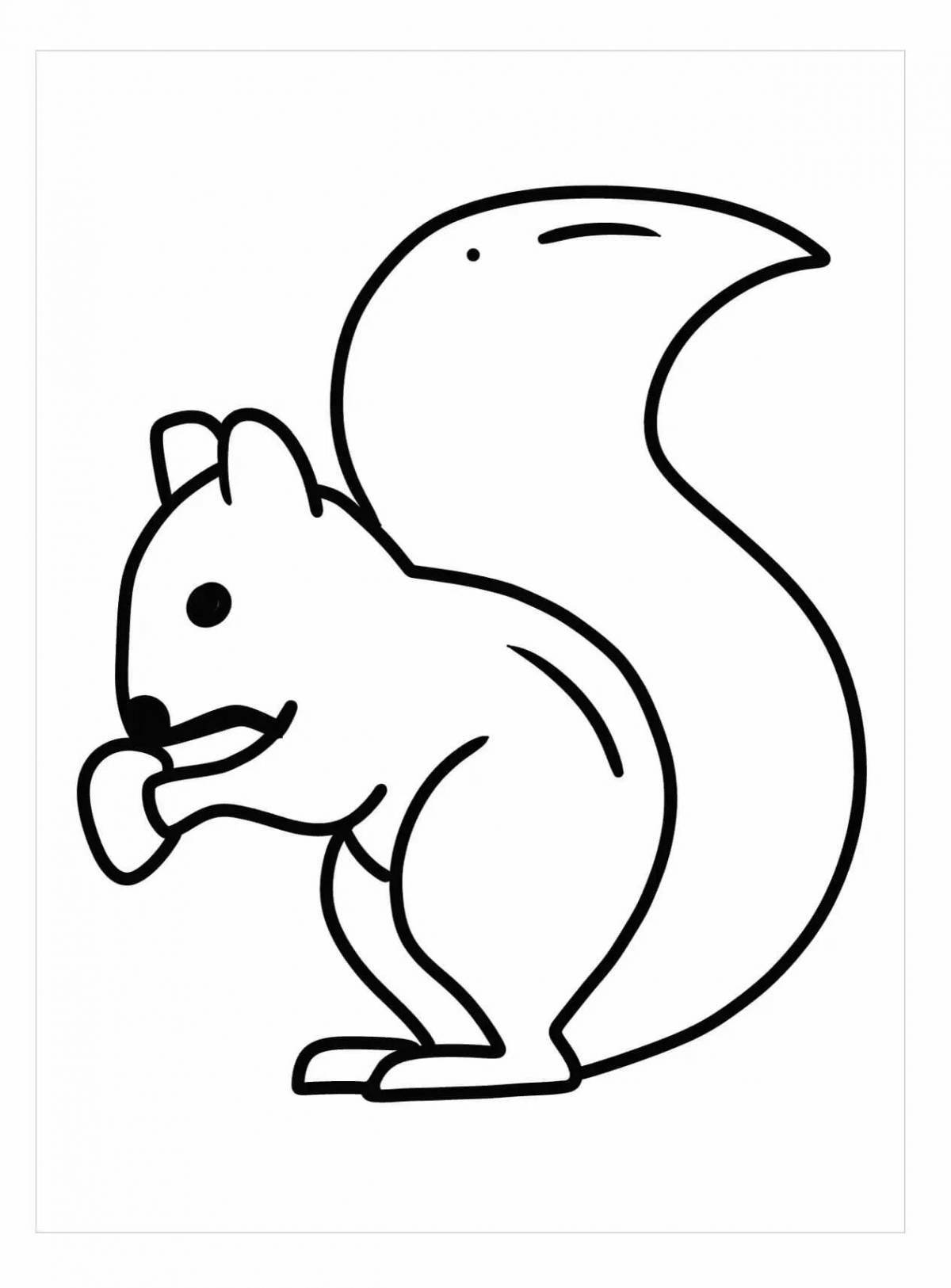 Bright coloring squirrel for children 6-7 years old