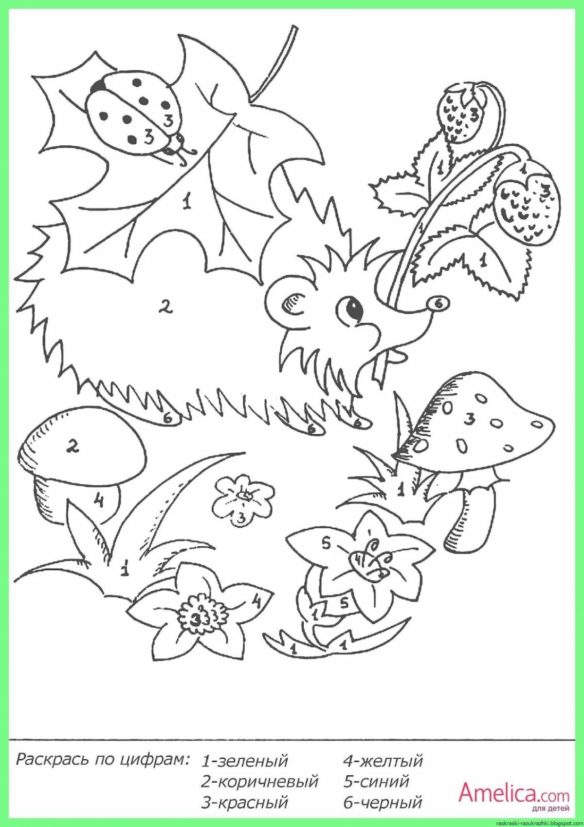 Color-delightful coloring page digital for children 6-7 years old