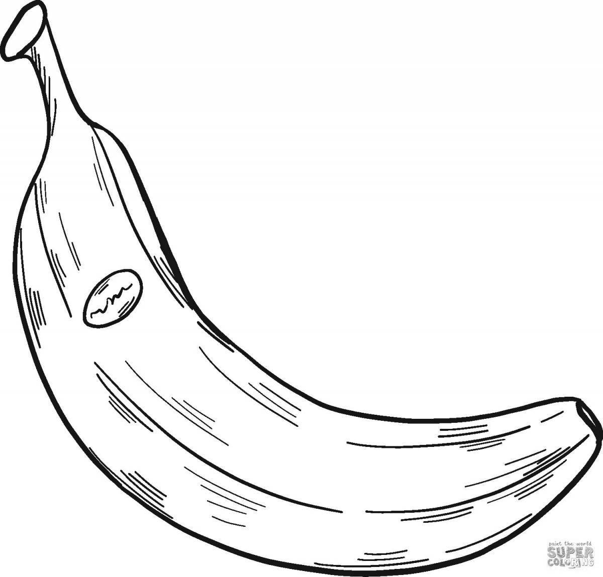 Радостная банановая раскраска для детей 5-6 лет