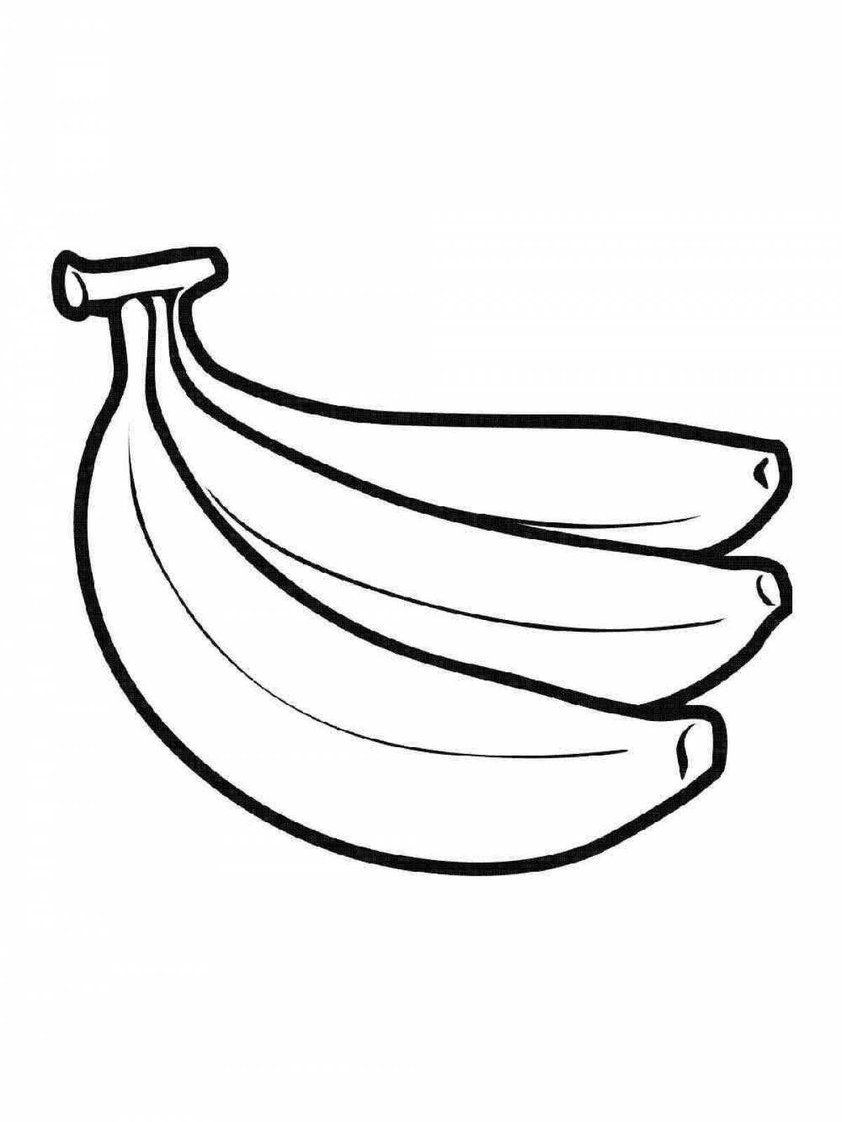 Очаровательная банановая раскраска для детей 5-6 лет