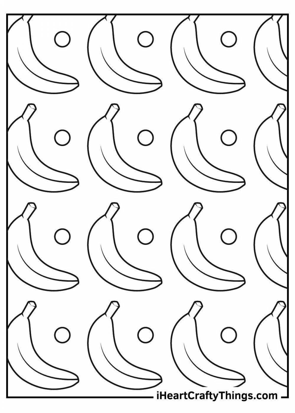 Раскраски банан цветной взрыв для детей 5-6 лет