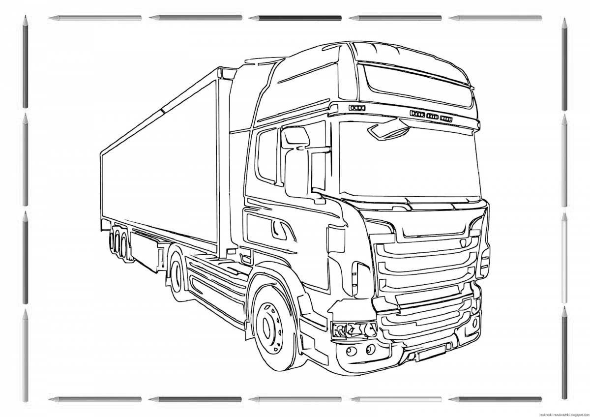 Inviting KAMAZ coloring book for kids