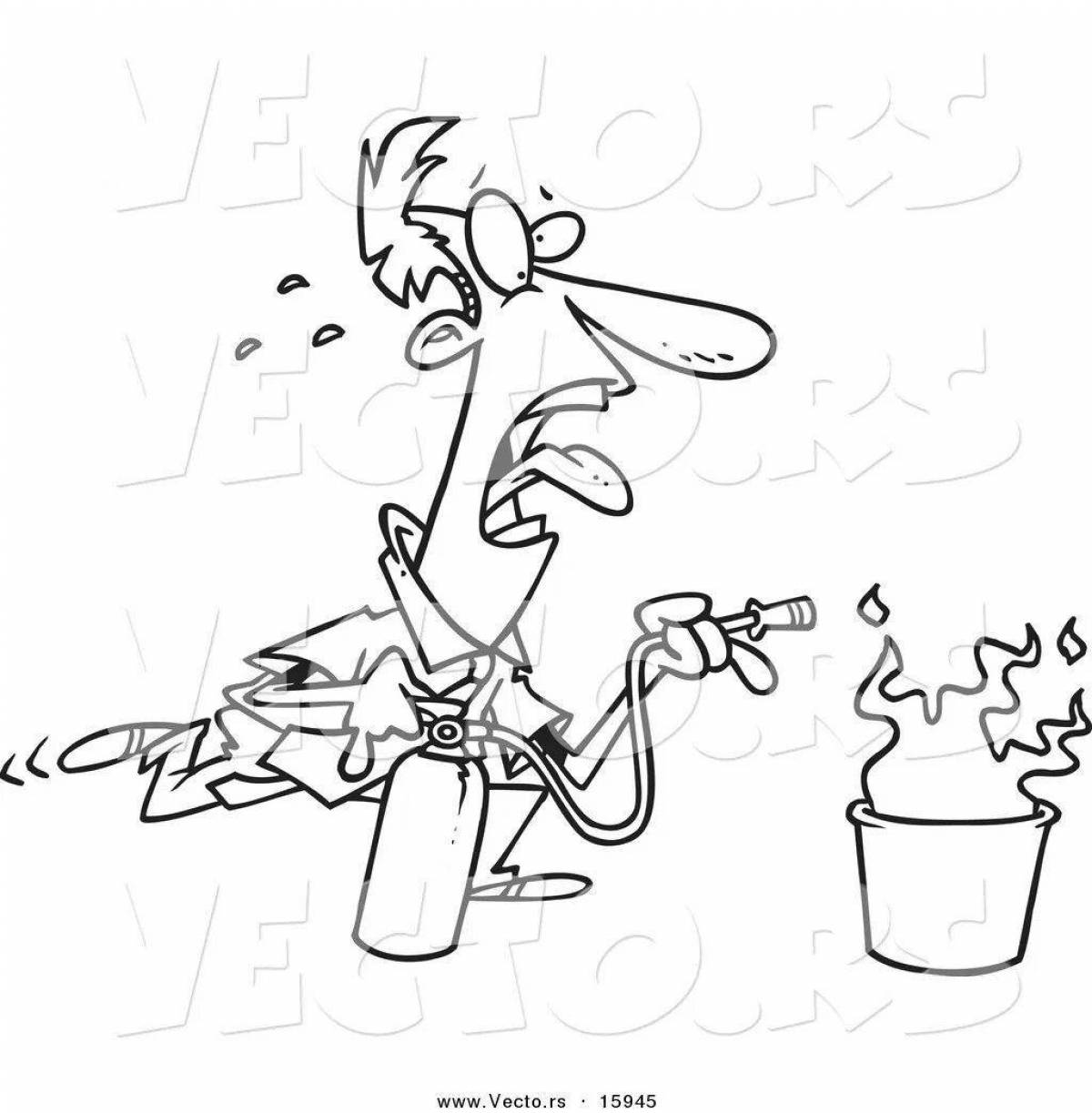 Junior incentive fire extinguisher coloring page