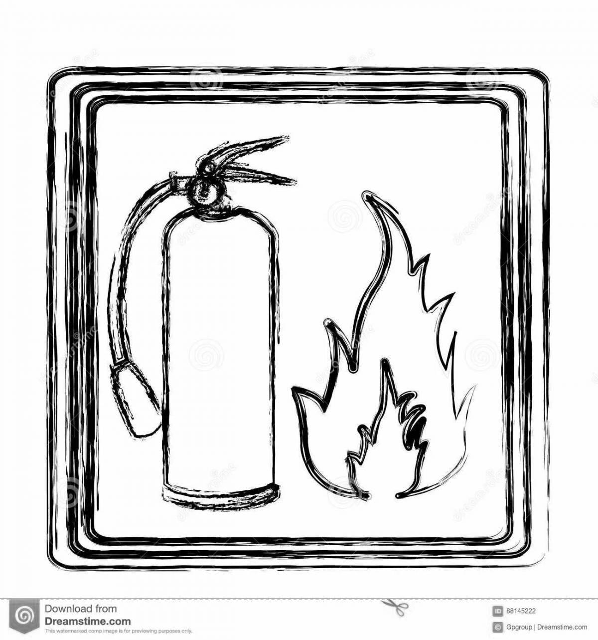Funny fire extinguisher coloring book for kids