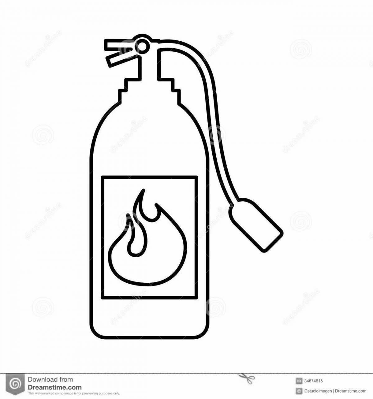 Photo Coloring book handy fire extinguisher for kids