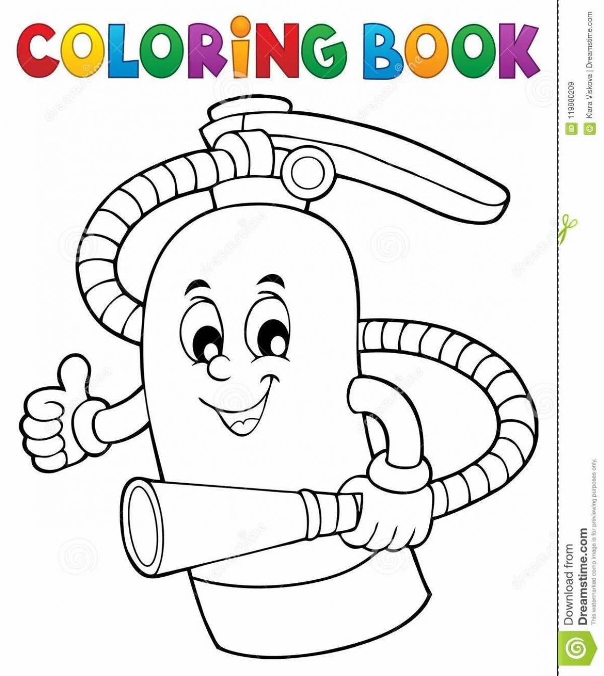 An attractive fire extinguisher coloring book for beginners