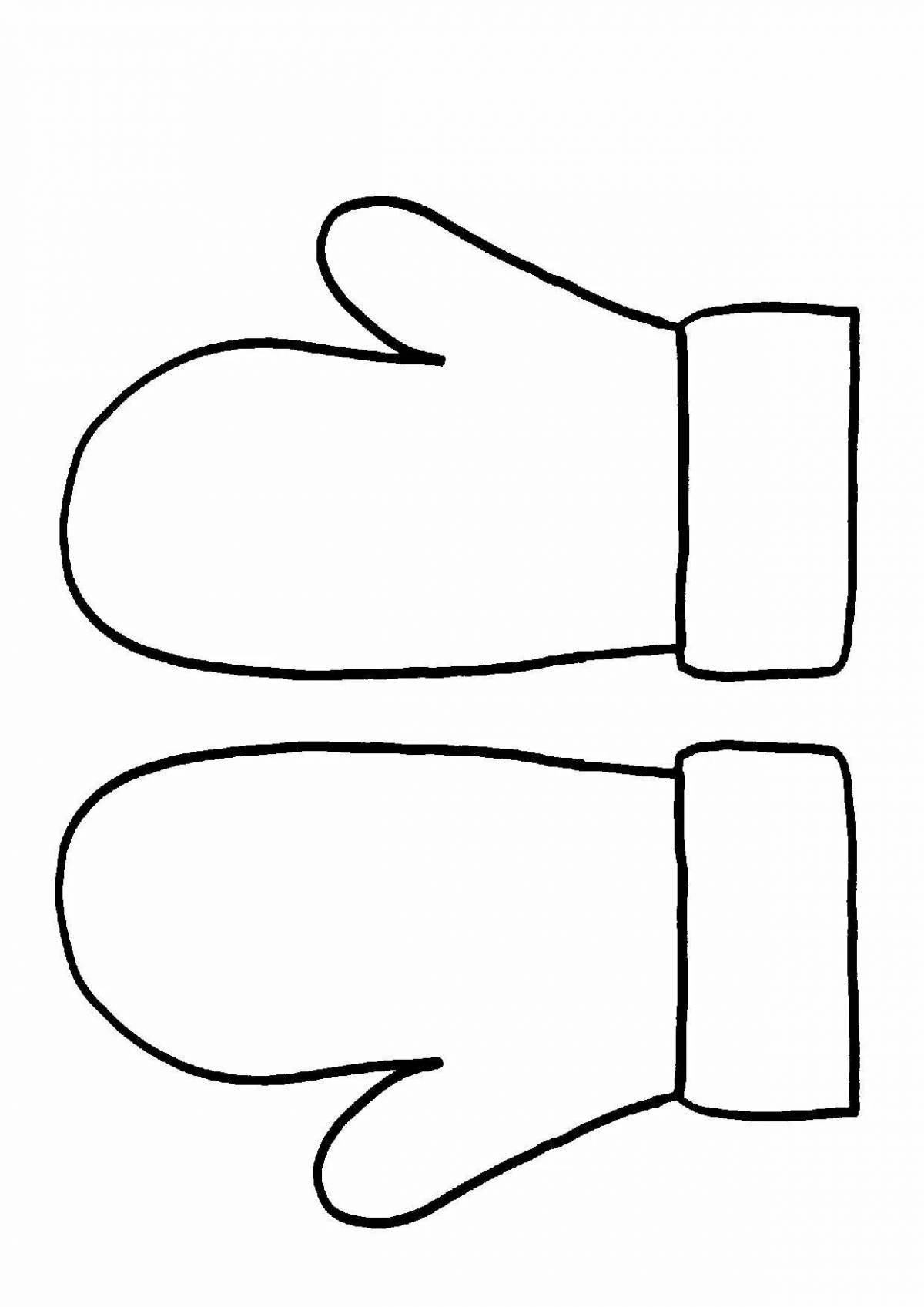 Funny coloring book for kindergarten mittens