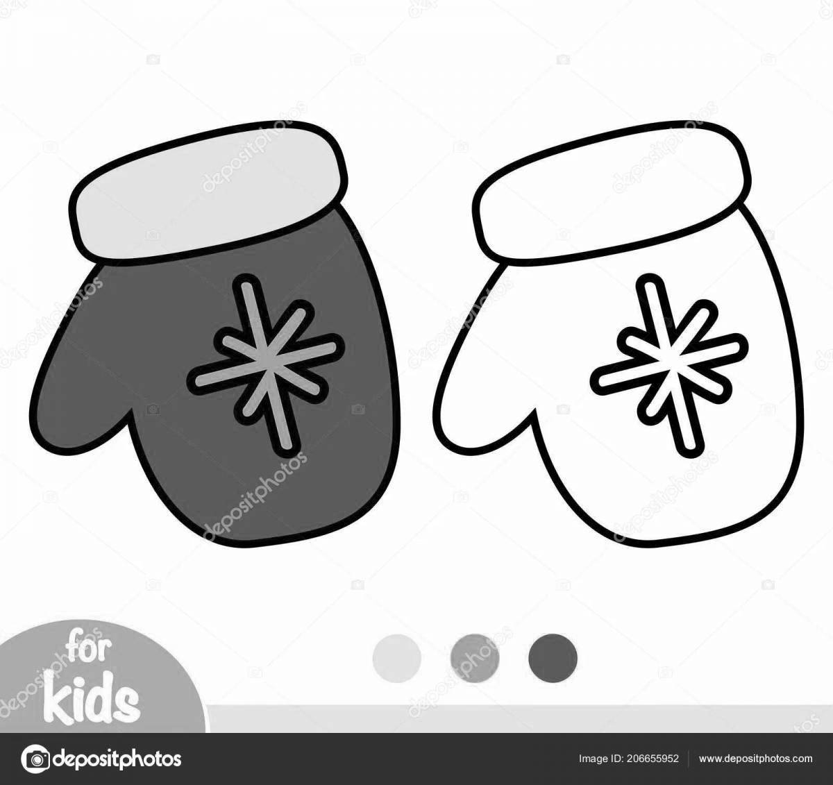 Creative coloring mittens for kindergarten
