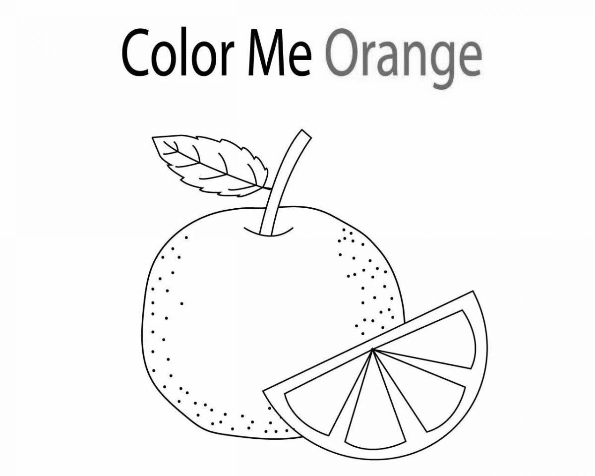 Colorful orange coloring book for 5-6 year olds